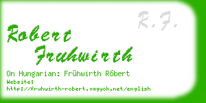 robert fruhwirth business card