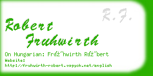 robert fruhwirth business card